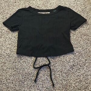 WILD FABLE black lace-up tee